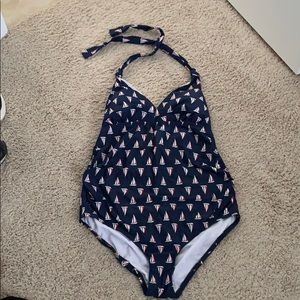 Motherhood Maternity sailboat halter 1 piece Small